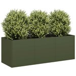 vidaXL Jardinière vert olive 120x40x40 cm acier laminé à froid