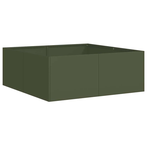 vidaXL Jardinière vert olive 80x80x30 cm acier