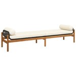 vidaXL Banc de jardin avec coussin noir résine tressée acacia
