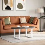 vidaXL Pieds de table basse en U  2 pièces  blanc  50 x (42-43) cm  acier