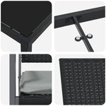 vidaXL Ensemble de salle à manger pour jardin 7 Pièces Noir Poly rotin