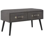 Banc banquette avec tiroirs 80 cm similicuir gris 02_0010812