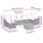 vidaXL Ensemble de canapé de jardin avec coussin 8 Pièces Noir polyrotin