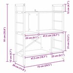 vidaXL Étagère Chêne fumé 75 x 30 x 91 cm Bois d'ingénierie
