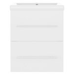 vidaXL Armoire d'évier avec lavabo intégré Blanc Aggloméré
