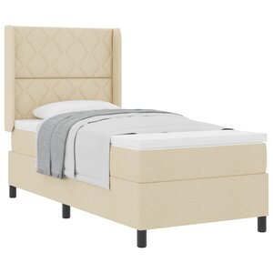 vidaXL Lit à ressorts avec matelas Crème 100 x 200 cm tissu