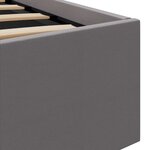 vidaXL Cadre de lit à rangement avec LED Gris Similicuir 90x200 cm