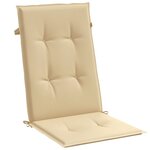 vidaXL Coussins de chaise à dossier haut lot de 6 beige mélangé tissu