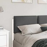 vidaXL Tête de lit capitonnée Blanc et gris clair 120 cm Pin massif