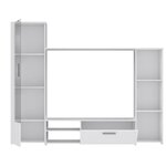 Meuble TV - Blanc mat - L 220,4 x P41,3 x H177,5 cm - PILVI