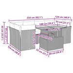 vidaXL Salon de jardin avec coussins 7 Pièces gris résine tressée