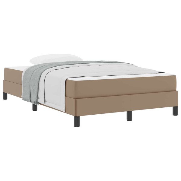 vidaXL Cadre de lit avec matelas Cappuccino 120 x 200 cm tissu
