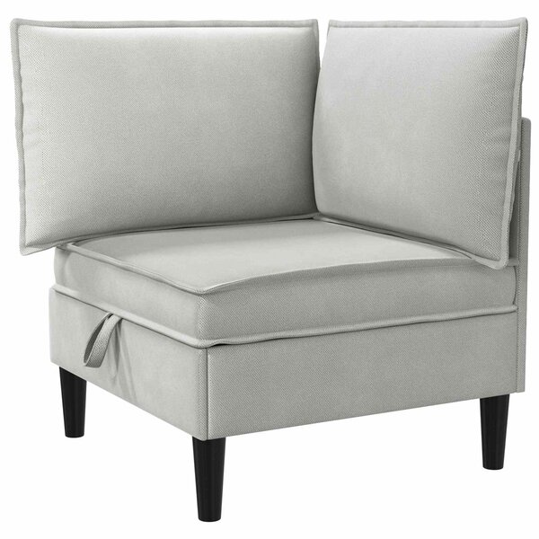 vidaXL Canapé d'angle avec rangement Gris clair Velours