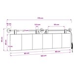 vidaXL Tête de lit suspendue Avec lumière LED Marron foncé Tissu