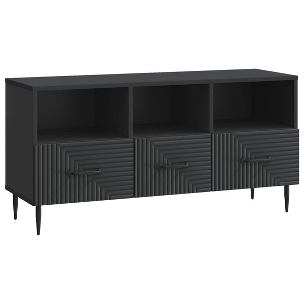 vidaXL Meuble TV avec tiroir Noir 102 x 34 5 x 50 cm Bois d'ingénierie