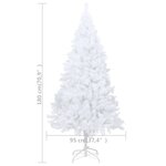 vidaXL Arbre de Noël artificiel avec branches épaisses blanc 180cm PVC