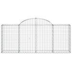 vidaXL Paniers à gabions arqués 2 Pièces 200x30x80/100 cm Fer galvanisé