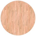 vidaXL Plateau de table Autre Marron clair Ø 80 x 4 cm Chêne massif