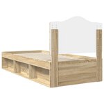 vidaXL Cadre de lit avec tête de lit Sonoma 90 x 190 cm Pin massif