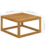 Vidaxl salon de jardin 7 pièces avec coussin crème bois d'acacia solide