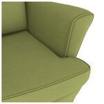 vidaXL Fauteuil à bascule et pieds en bois d'hévéa Vert clair Velours