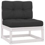 Vidaxl salon de jardin 9 pièces avec coussins blanc bois de pin massif