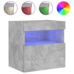 vidaXL Meubles TV muraux et lumières LED 2Pièces gris béton 40x30x40 cm