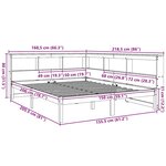 vidaXL Lit bibliothèque sans matelas 150x200 cm bois massif de pin