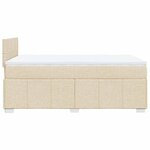 vidaXL Sommier à lattes de lit avec matelas Crème 120x200 cm Tissu