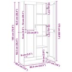 vidaXL Armoire à vitrine Blanc 82 5x30 5x185 cm Bois d'ingénierie