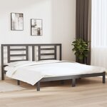 vidaXL Cadre de lit Gris Bois de pin massif 200x200 cm