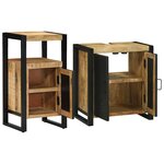 vidaXL Ensemble de mobilier de salle de bain avec étagère avec stockage avec porte 2 Pièces