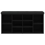 vidaXL Banc à chaussures noir 102x32x50 cm bois d'ingénierie