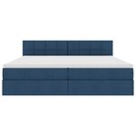 vidaXL Lit de rangement LED avec matelas Bleu 200 x 200 cm Tissu