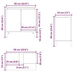 vidaXL Meuble d'évier blanc 58x33x60 cm bois d'ingénierie