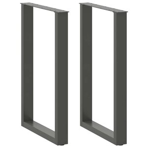 vidaXL Pieds de table de bar en U 2 pièces Anthracite 60 x (90-91) cm Acier