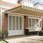 vidaXL Auvent rétractable électrique Vert et jaune 600 × 350 cm