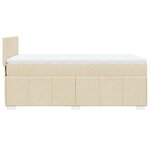vidaXL Sommier à lattes de lit avec matelas Crème 100x200 cm Tissu