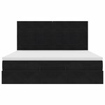 VidaXL Cadre de lit ottoman avec matelas noir 180x200cm velours