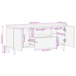vidaXL Meuble TV 105x33x46 cm en bois de manguier massif