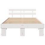vidaXL Cadre de lit Blanc 140 x 190 cm Bois de pin massif