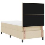 vidaXL Lit à ressorts avec matelas Crème 90 x 190 cm tissu