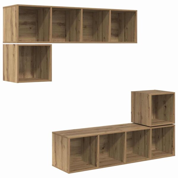 vidaXL Ensemble meuble TV 4 Pièces Chêne artisanal Bois d'ingénierie