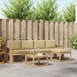 vidaXL Ensemble de canapés d'extérieur 6 Pièces Blanc et Beige