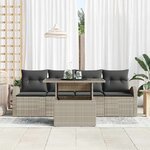 vidaXL Ensemble de canapé de jardin 5 Pièces Gris clair Poly Rattan