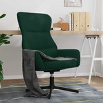 vidaXL Chaise de relaxation Vert foncé Velours