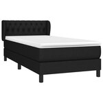 vidaXL Sommier à lattes de lit avec matelas Noir 100x200 cm Tissu