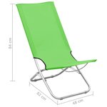 vidaXL Chaises de plage pliables lot de 2 Vert Tissu