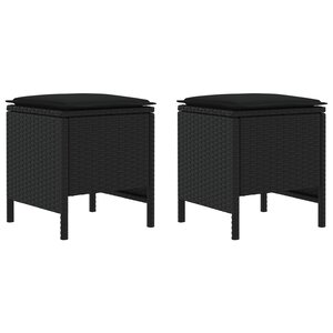 vidaXL Pouf de Jardin 2 Pièce Noir 38 x 38 x 45 cm Rotin PE