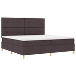 vidaXL Lit à ressorts avec matelas Marron foncé 200 x 200 cm tissu